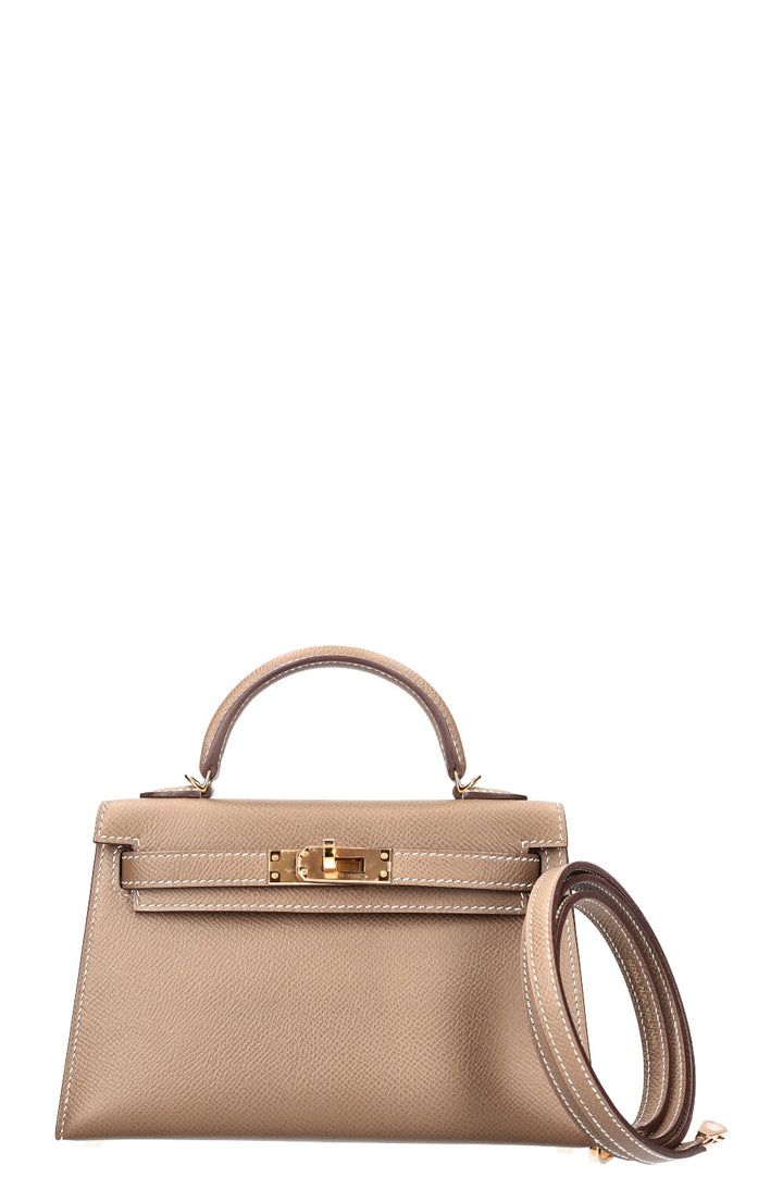 HERMÈS Mini Kelly II Epsom Etoupe