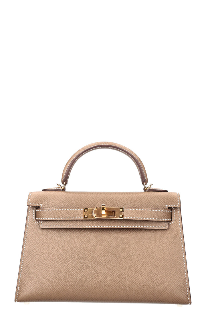 HERMÈS Mini Kelly II Epsom Etoupe