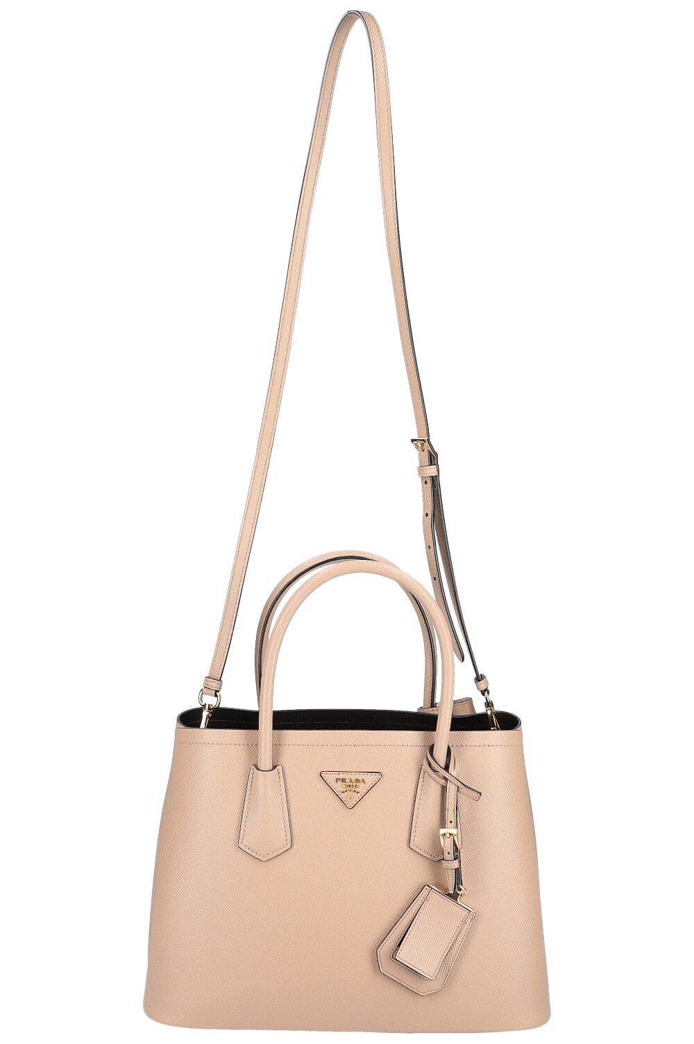 PRADA Saffiano Double Bag Beige REAWAKE