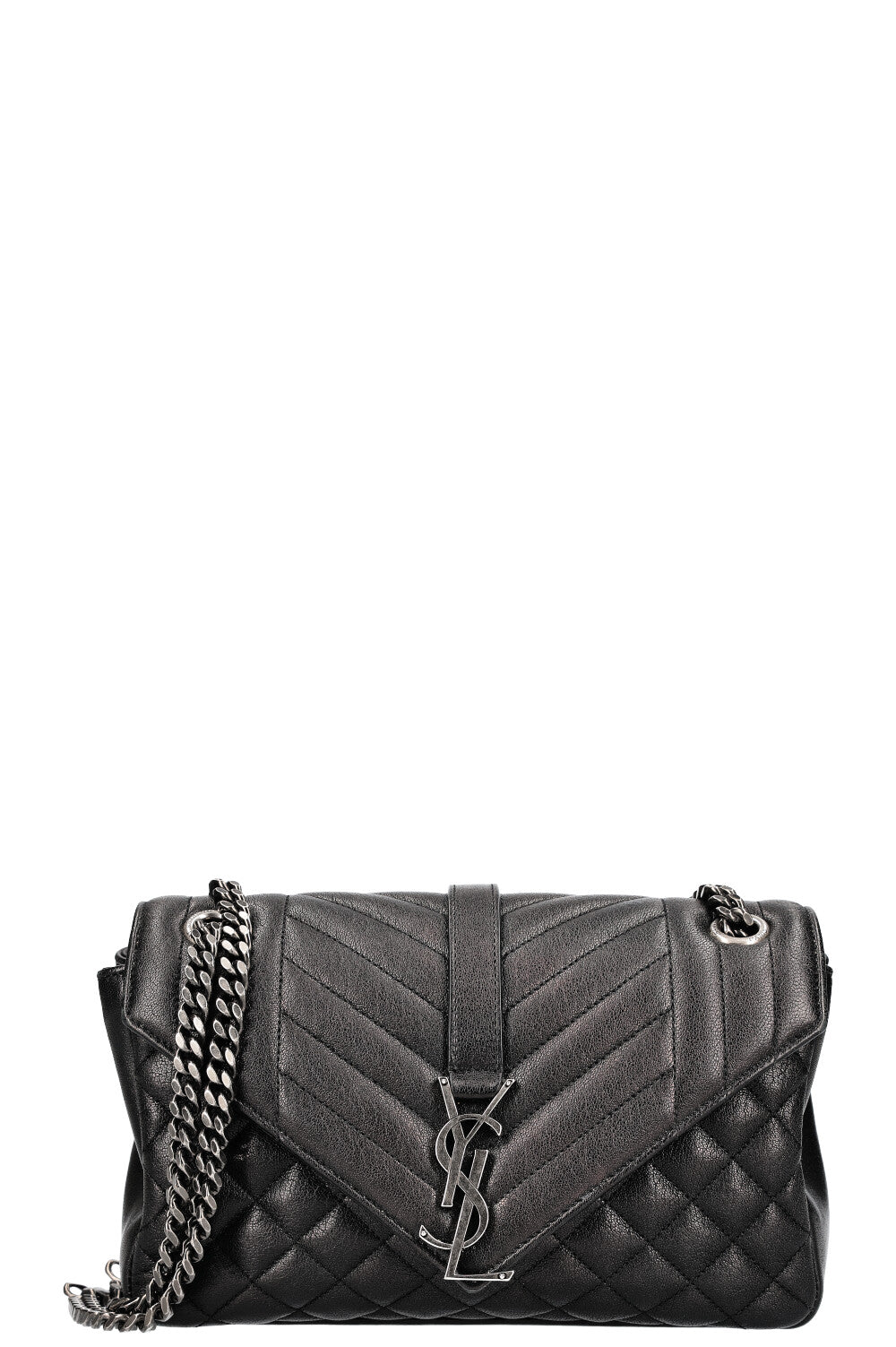 SAINT LAURENT College Bag Medium Matelasse Noir REAWAKE