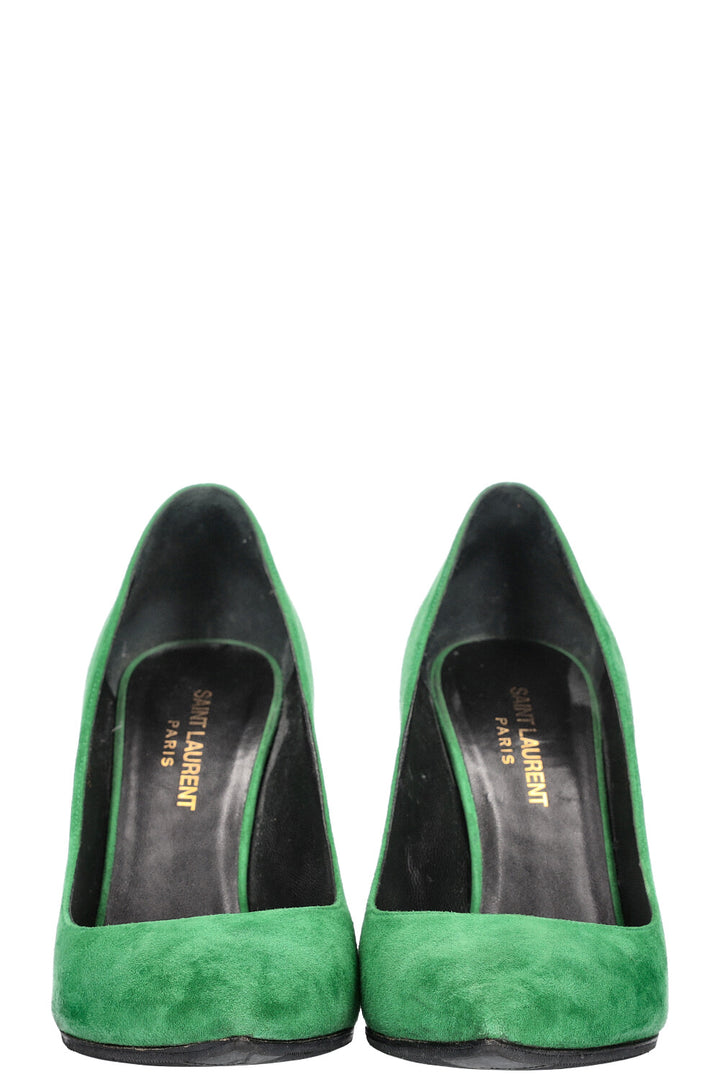 SAINT LAURENT Anja Heels Suede Green