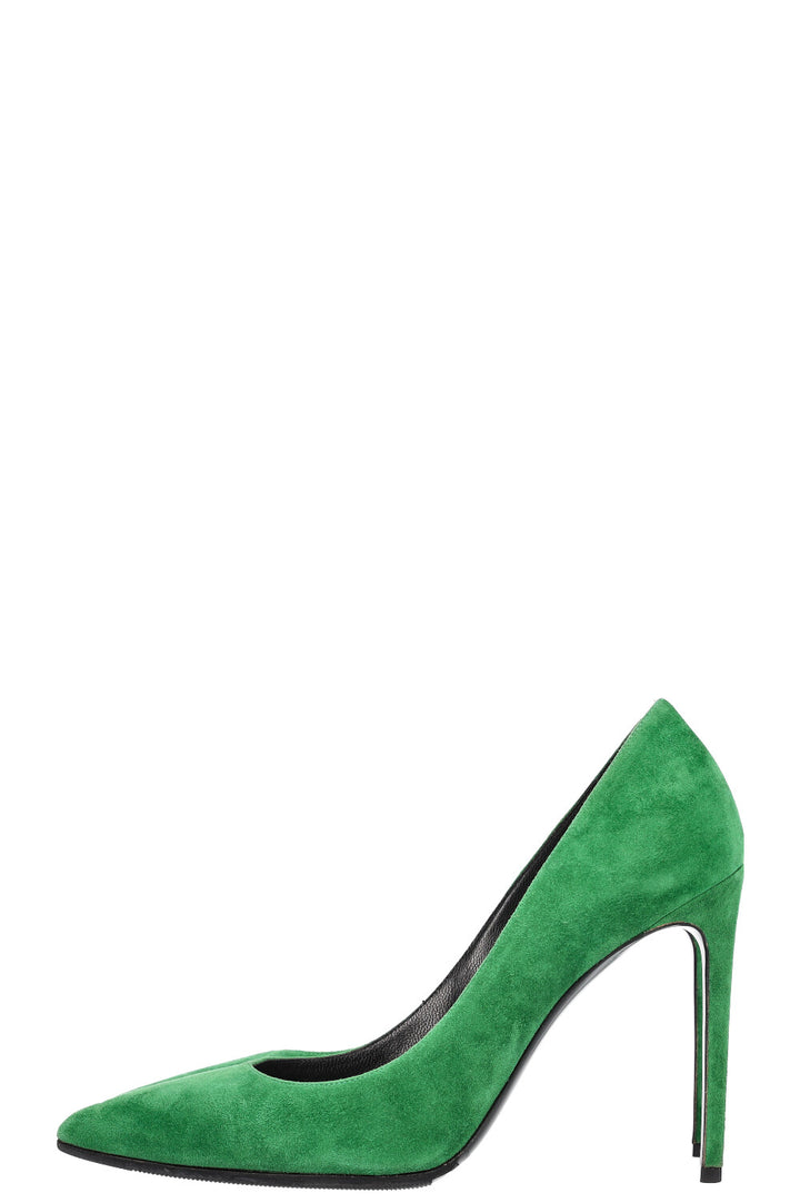 SAINT LAURENT Anja Heels Suede Green