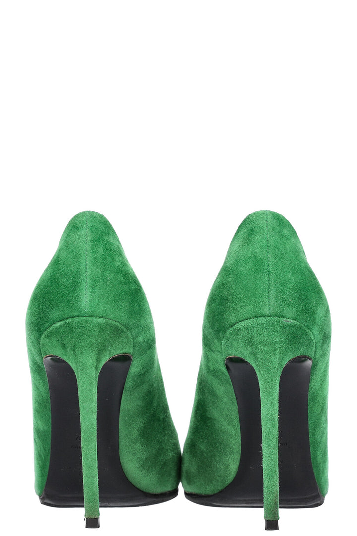 SAINT LAURENT Anja Heels Suede Green