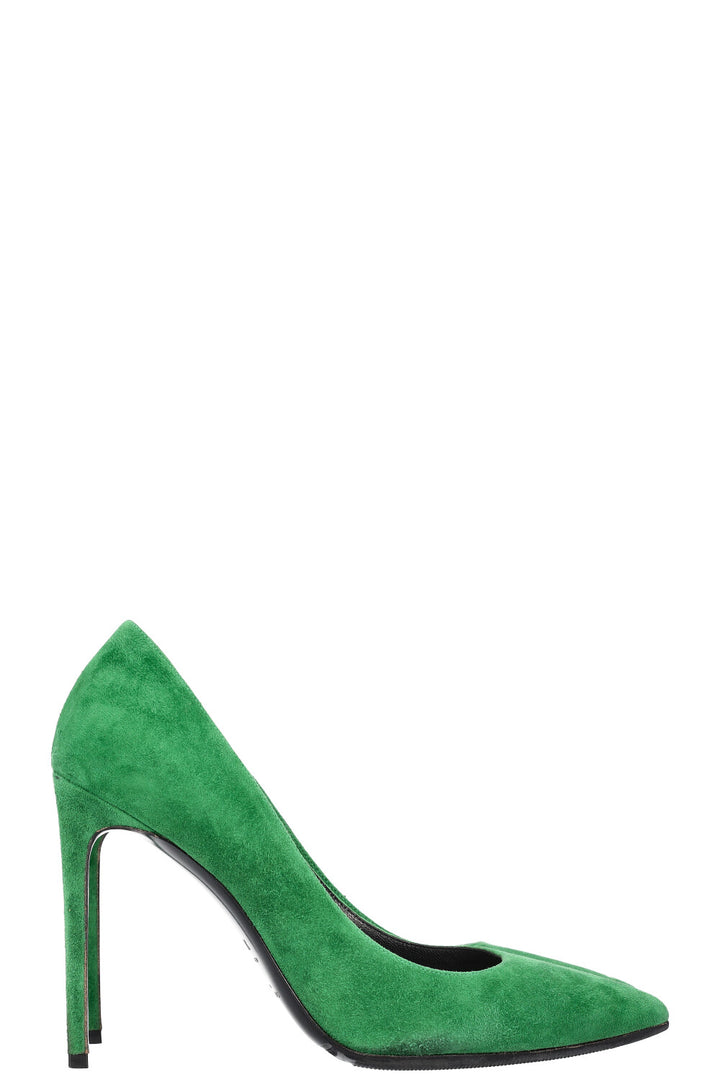 SAINT LAURENT Anja Heels Suede Green