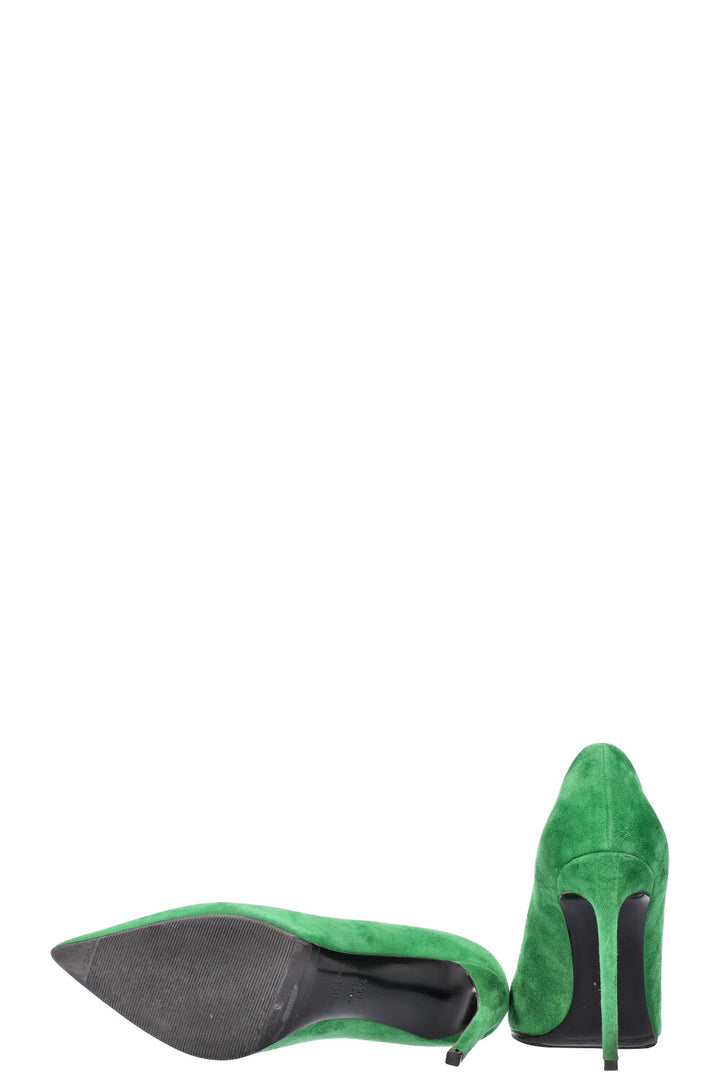 SAINT LAURENT Anja Heels Suede Green