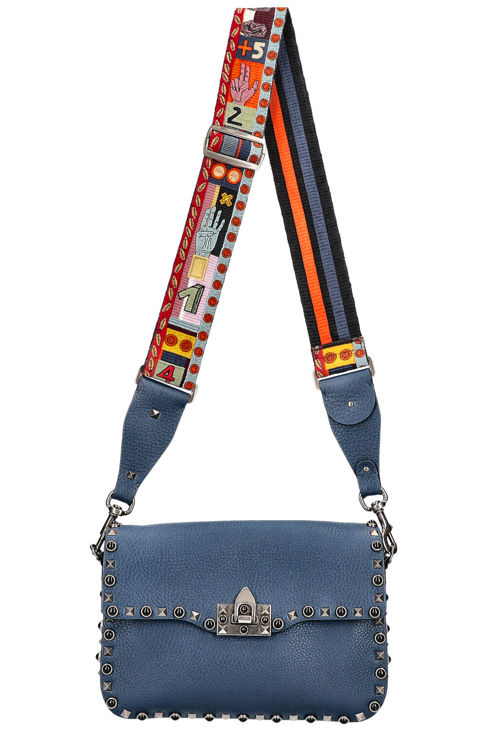 VALENTINO Rolling Rockstud Bag Blue REAWAKE