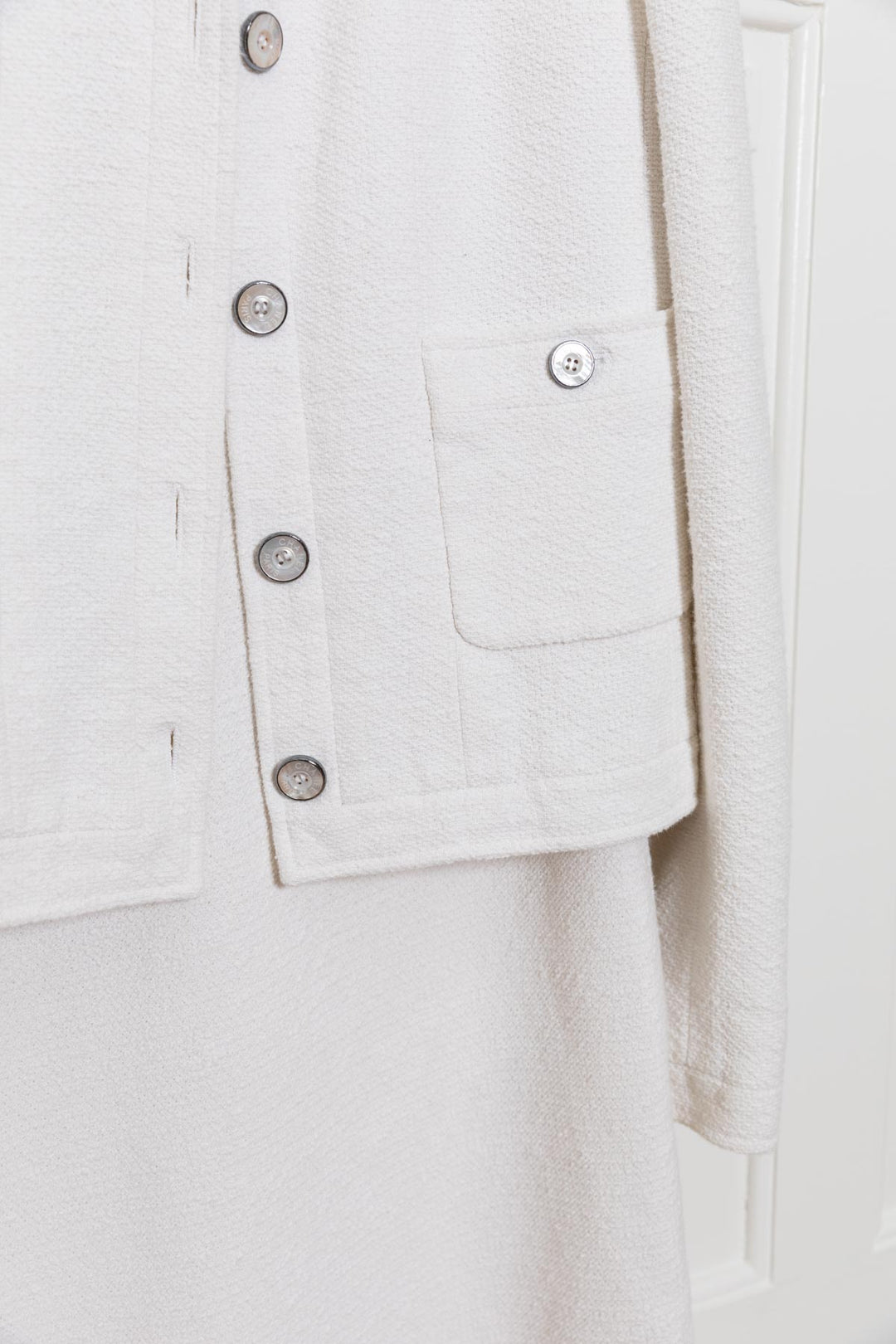 CHANEL Blazer & Robe Tweed Blanc