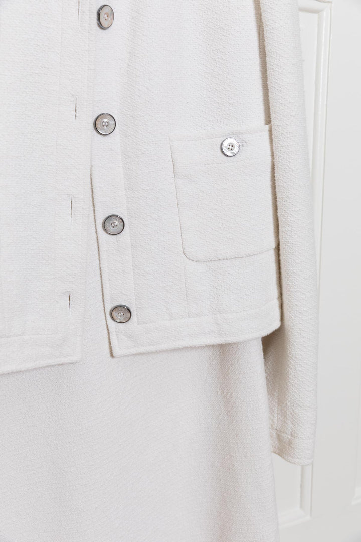 CHANEL Blazer & Robe Tweed Blanc