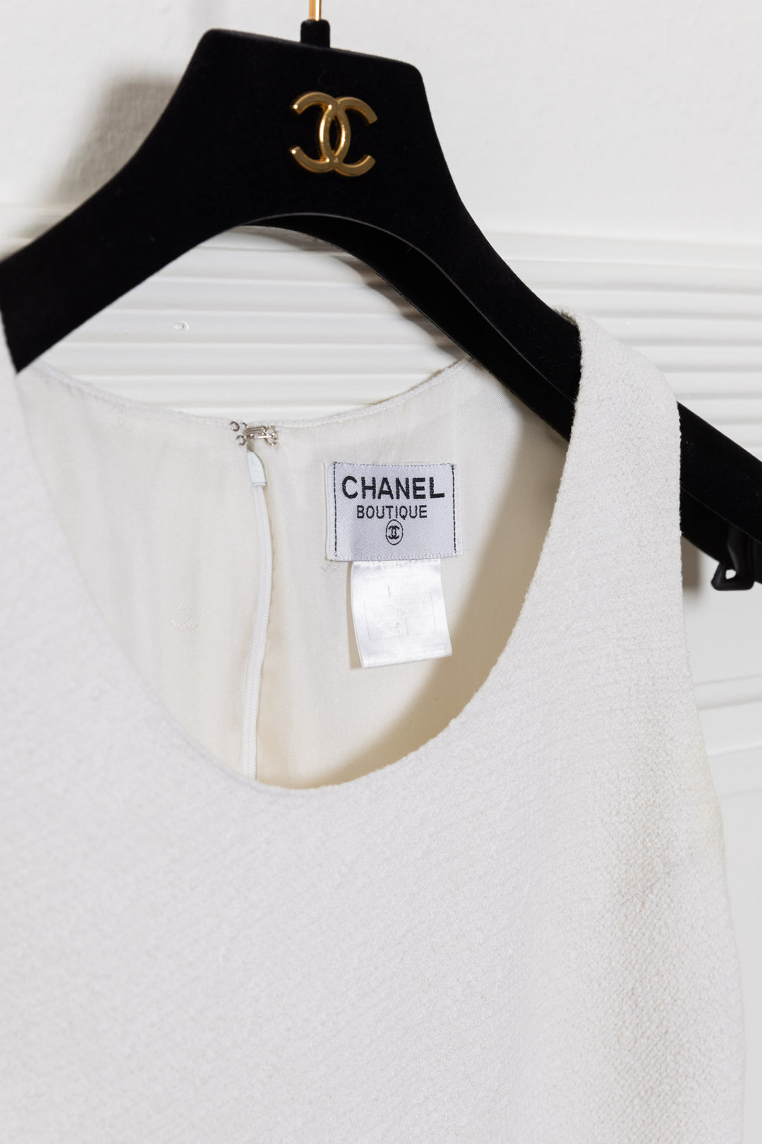 CHANEL Blazer & Robe Tweed Blanc