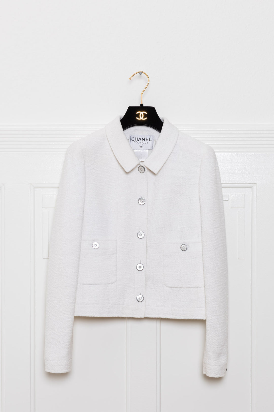 CHANEL Blazer & Robe Tweed Blanc
