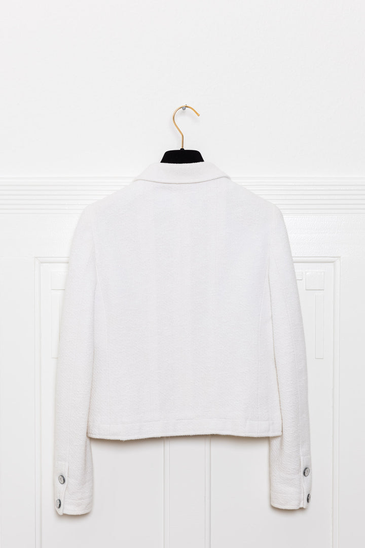 CHANEL Blazer & Robe Tweed Blanc