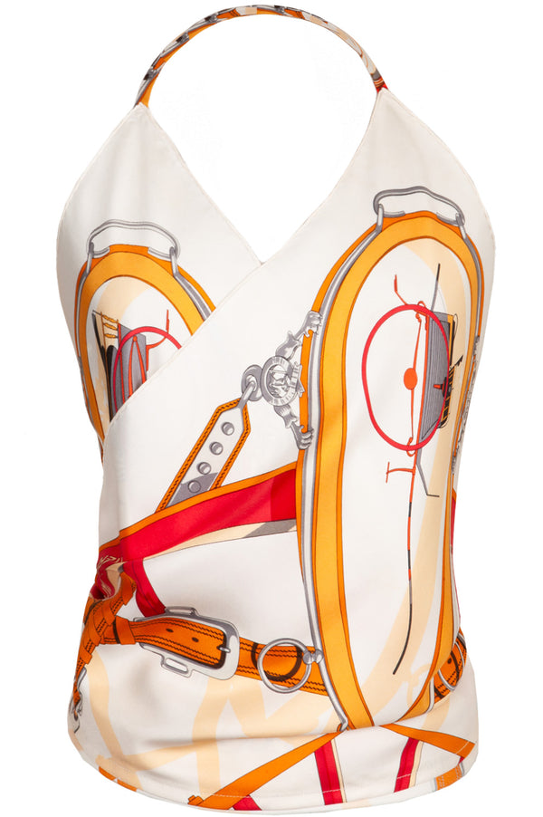 REAWAKE ATELIER Halter Top Hermès Carré Ceintures