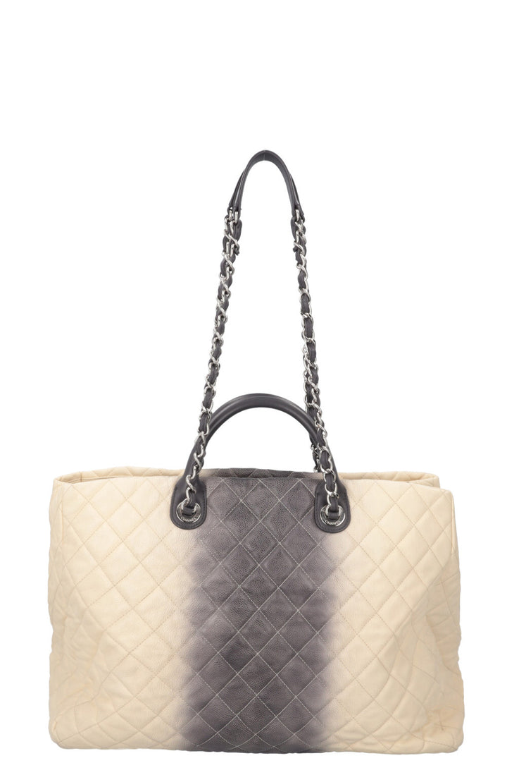CHANEL GST Shopping Tote Caviar Leather Gray Beige