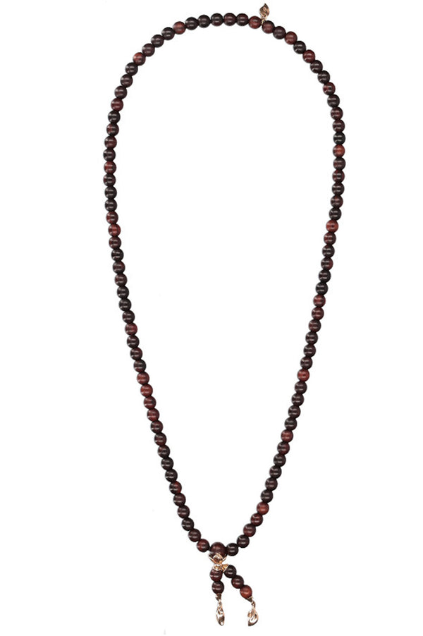 TAMARA COMOLLI Wooden Pearl Necklace Rose Gold