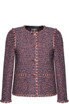 CHANEL Jacket Fantasy Tweed Red&Blue 16P