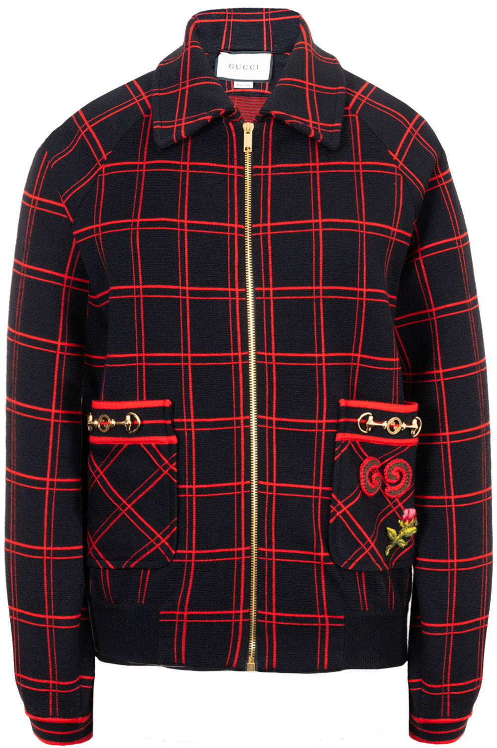 GUCCI Zumi GG Bomber Jacket Black Red