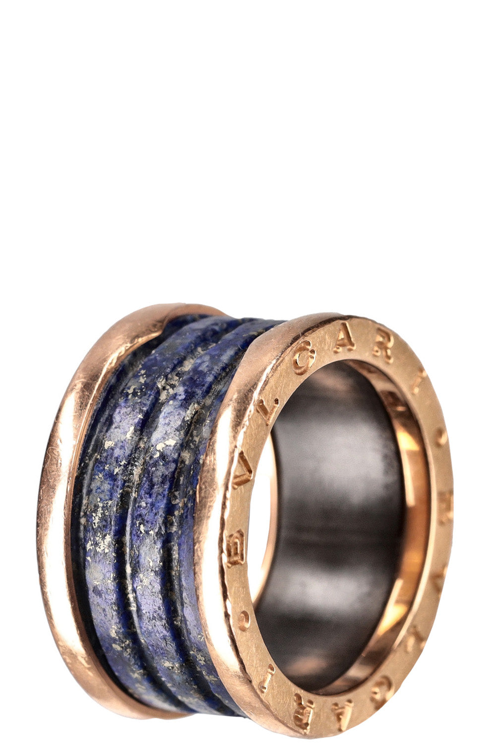 BULGARI B.Zero1 Three Band Ring Rose Gold & Blue Marble