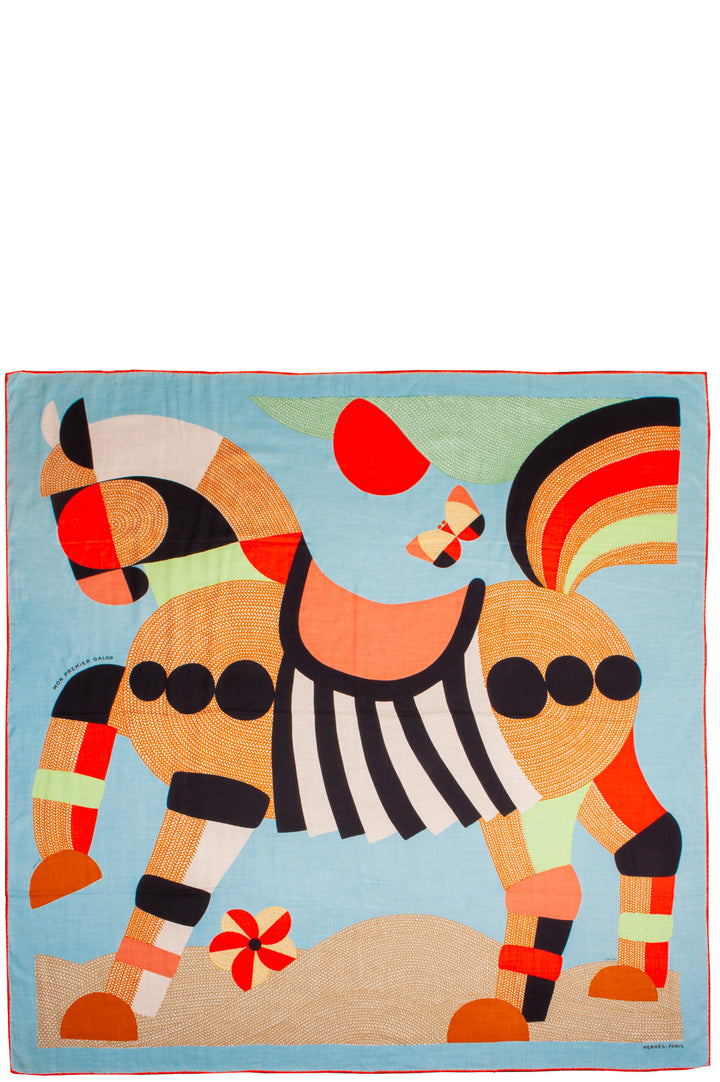 HERMÈS Foulard Mon Premier Galop 140 Cachemire &amp; Soie
