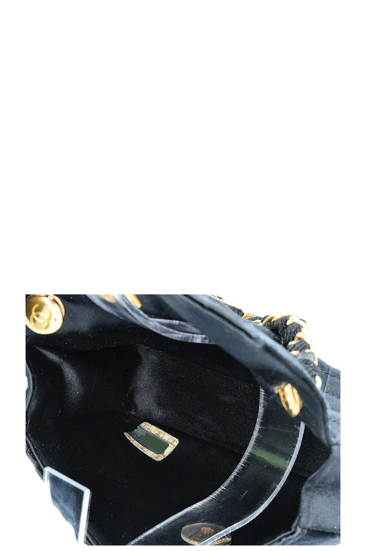 CHANEL Mini Flap Bag Satin Black