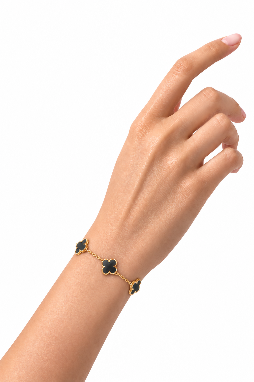 VAN CLEEF & ARPELS Alhambra 5 Motive Onyx 18k Yellow Gold
