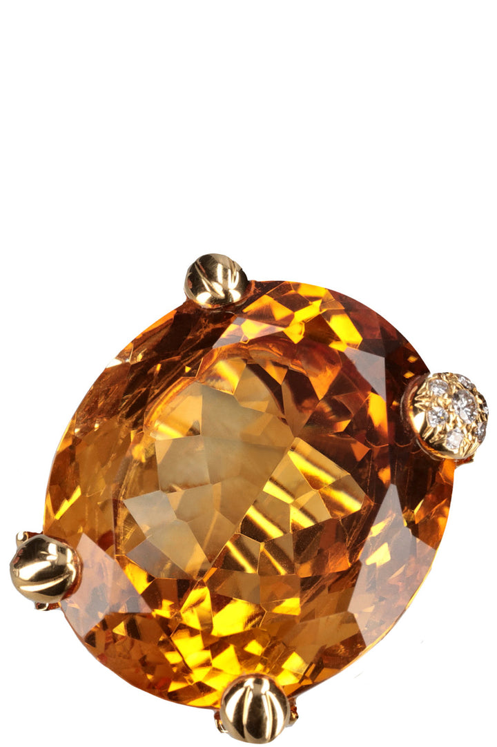 CHRISTIAN DIOR Citrine Diamond Cocktail Ring