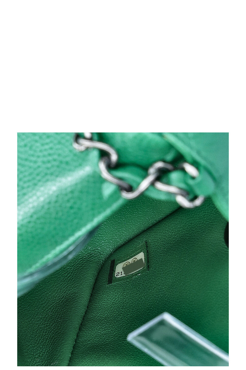 CHANEL Mini Square Flap Bag Caviar Green