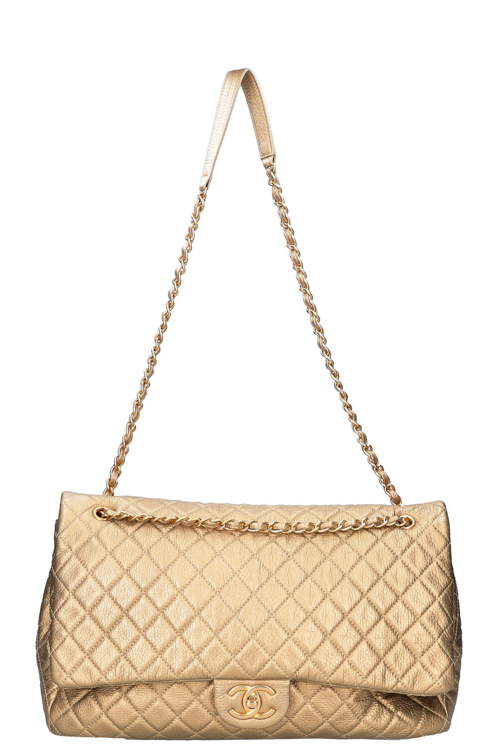 CHANEL XXL Airline Classic Flap Bag Gold