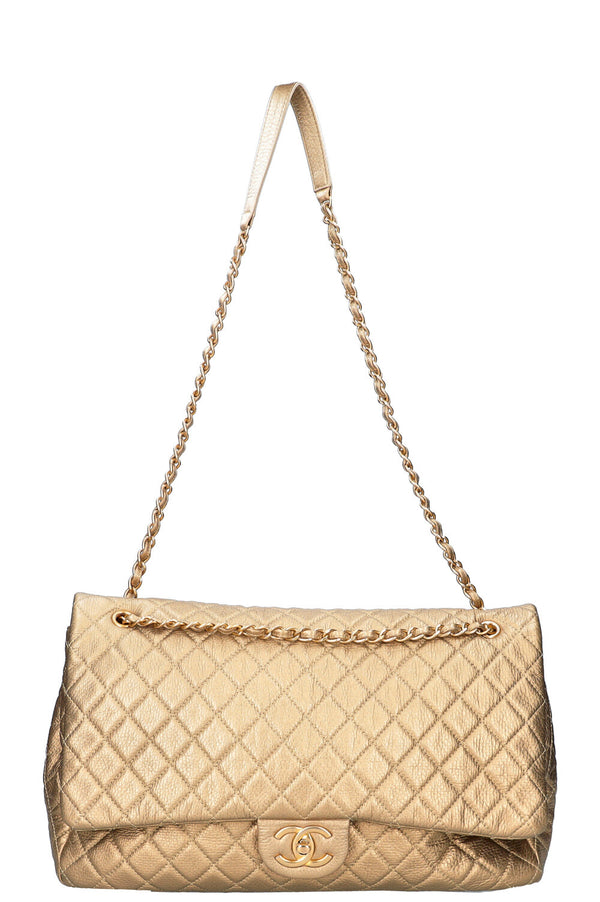 CHANEL XXL Airline Classic Flap Bag Gold