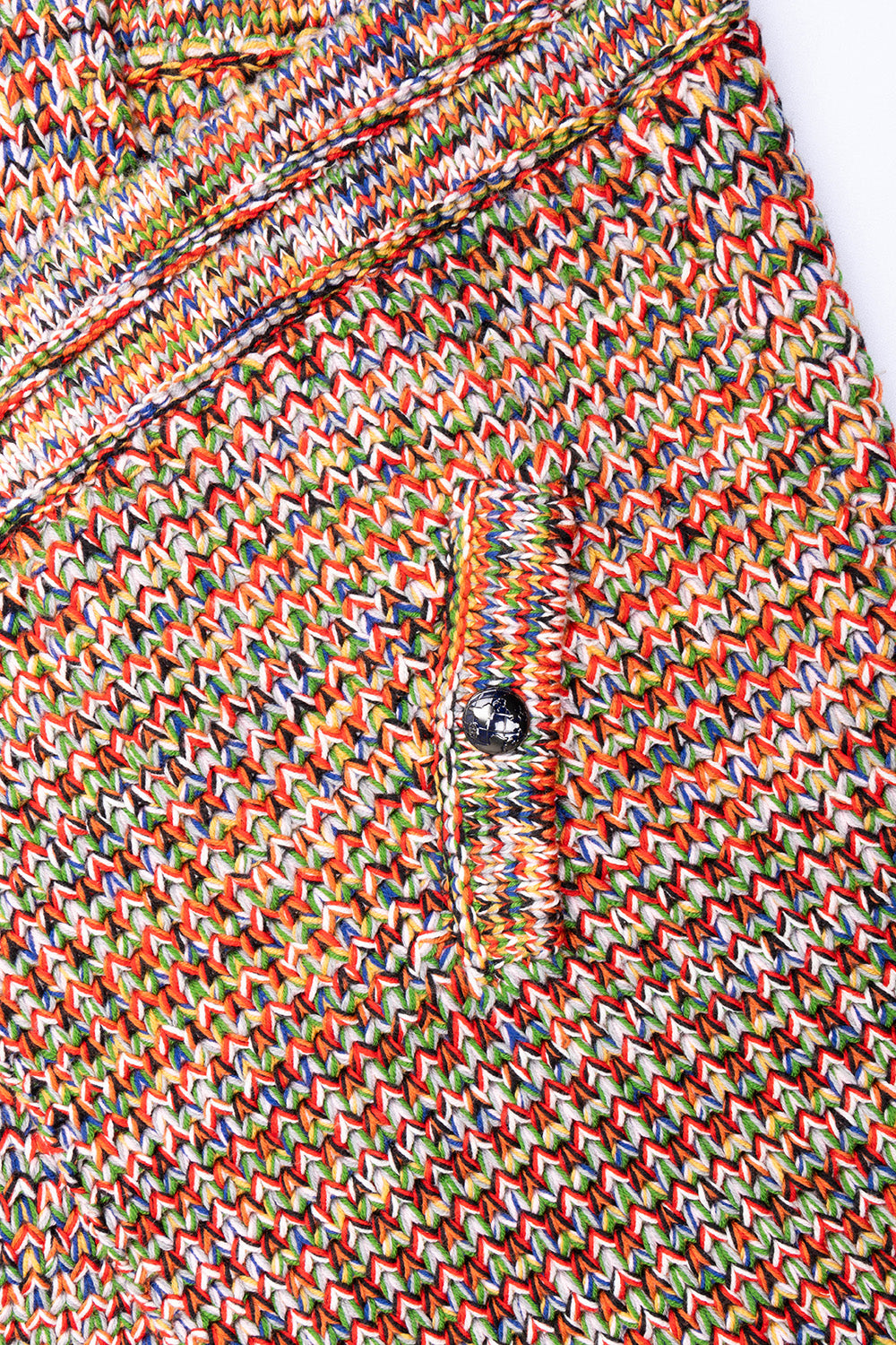 CHANEL Short Sleeve Knit Coat Multicolor