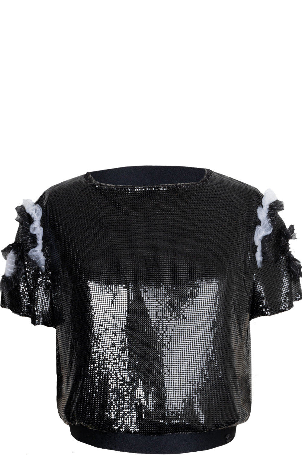 CHANEL Chainmail Buttoned Top Black