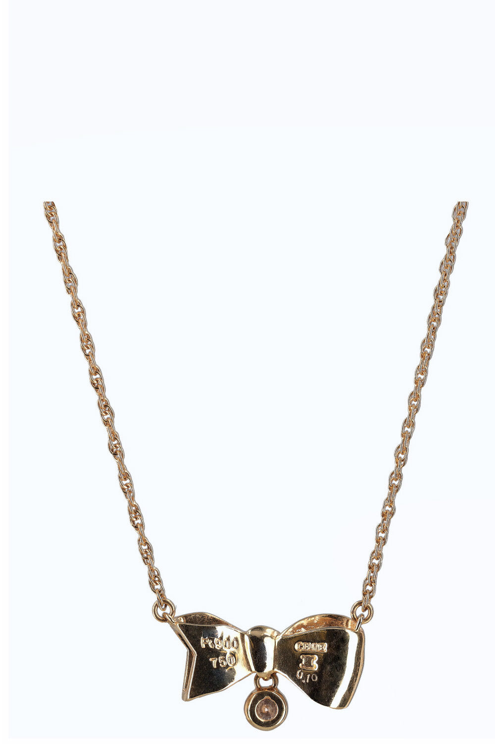 CELINE Bow Necklace Diamond Gold