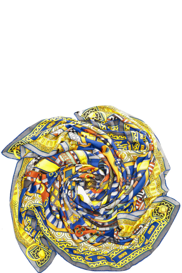 HERMÈS 140 Foulard Colliers de Chiens Cachemire Soie