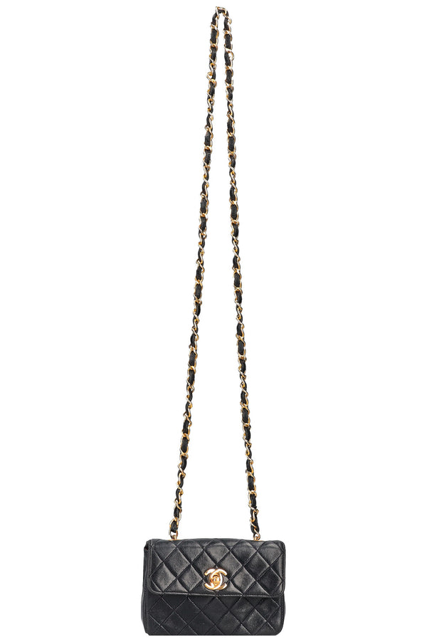 CHANEL Vintage Micro Flap Sac Bleu Nuit