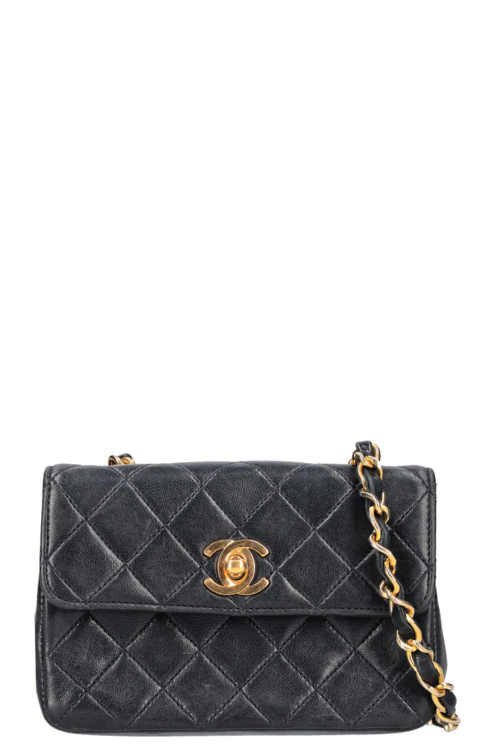 CHANEL Vintage Micro Flap Bag Midnight Blue