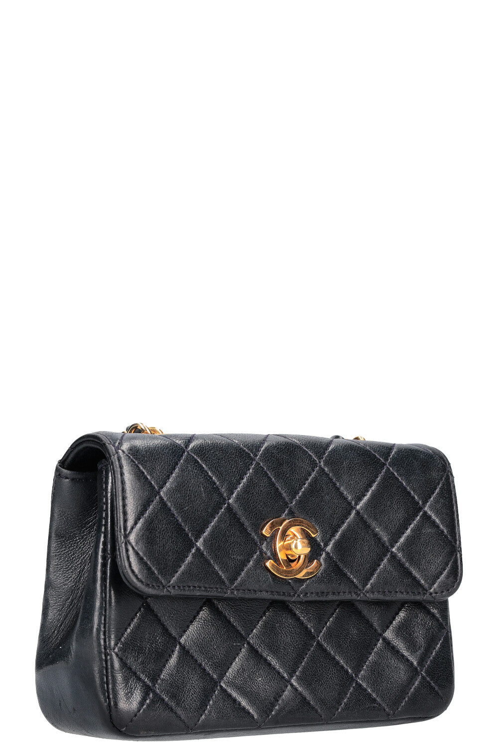 CHANEL Vintage Micro Flap Bag Midnight Blue