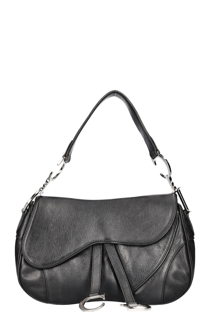 CHRISTIAN DIOR Double Saddle Bag Black