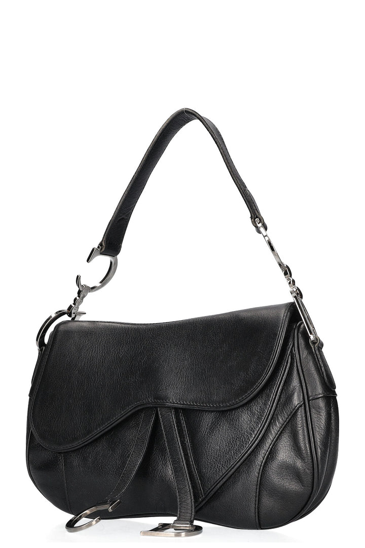 CHRISTIAN DIOR Double Saddle Bag Black