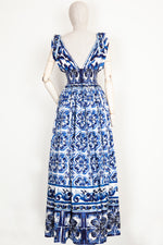 DOLCE&GABBANA Majolica Dress Blue
