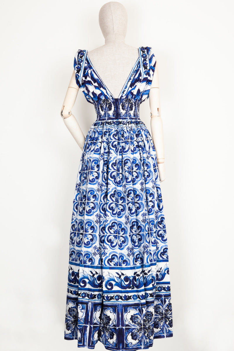 DOLCE&GABBANA Majolica Dress Blue