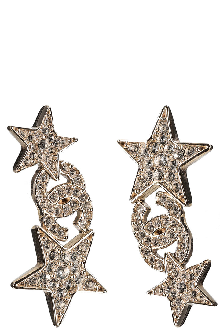 CHANEL Star CC Earrings Crystals