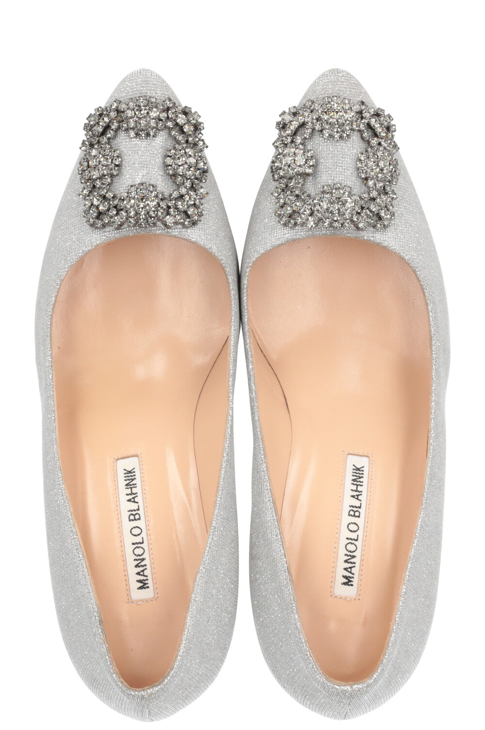 MANOLO BLAHNIK Hangisi Heels Silver