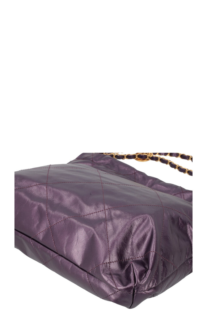 CHANEL 22 Small Bag Metallic Purple