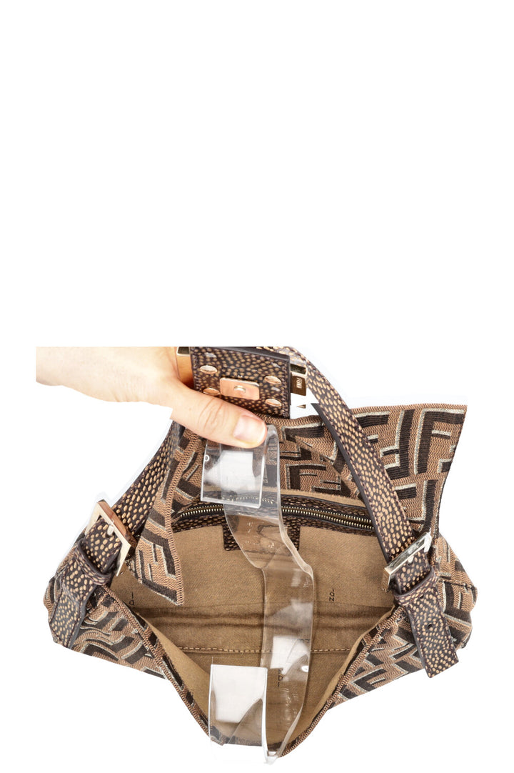FENDI Baguette Bag Zucca Print with Crystal