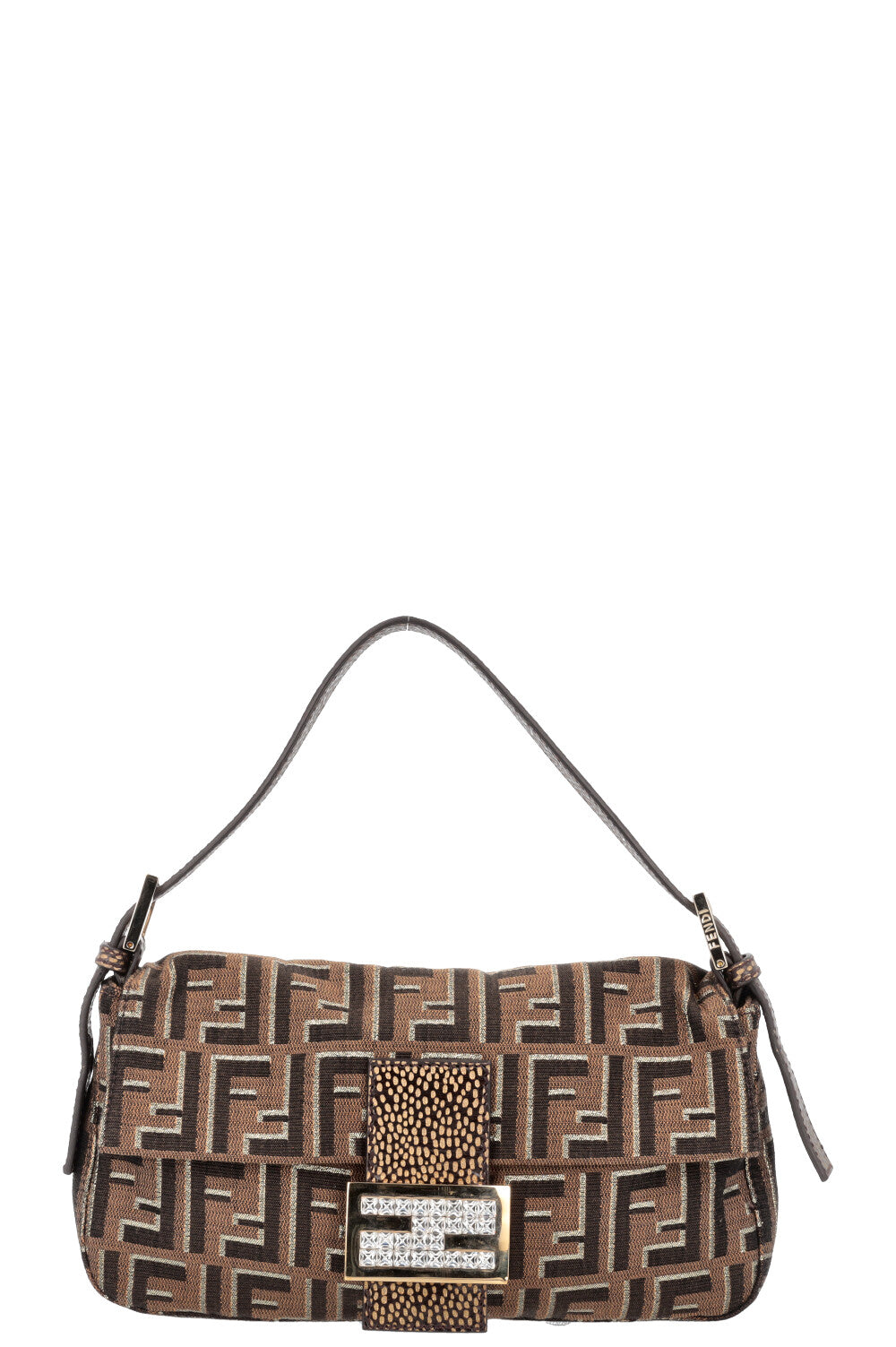 FENDI Baguette Bag Zucca Print with Crystal