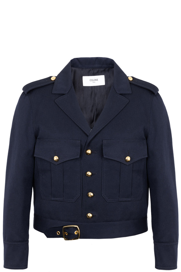 CELINÉ Saharienne Cropped Jacket Navy