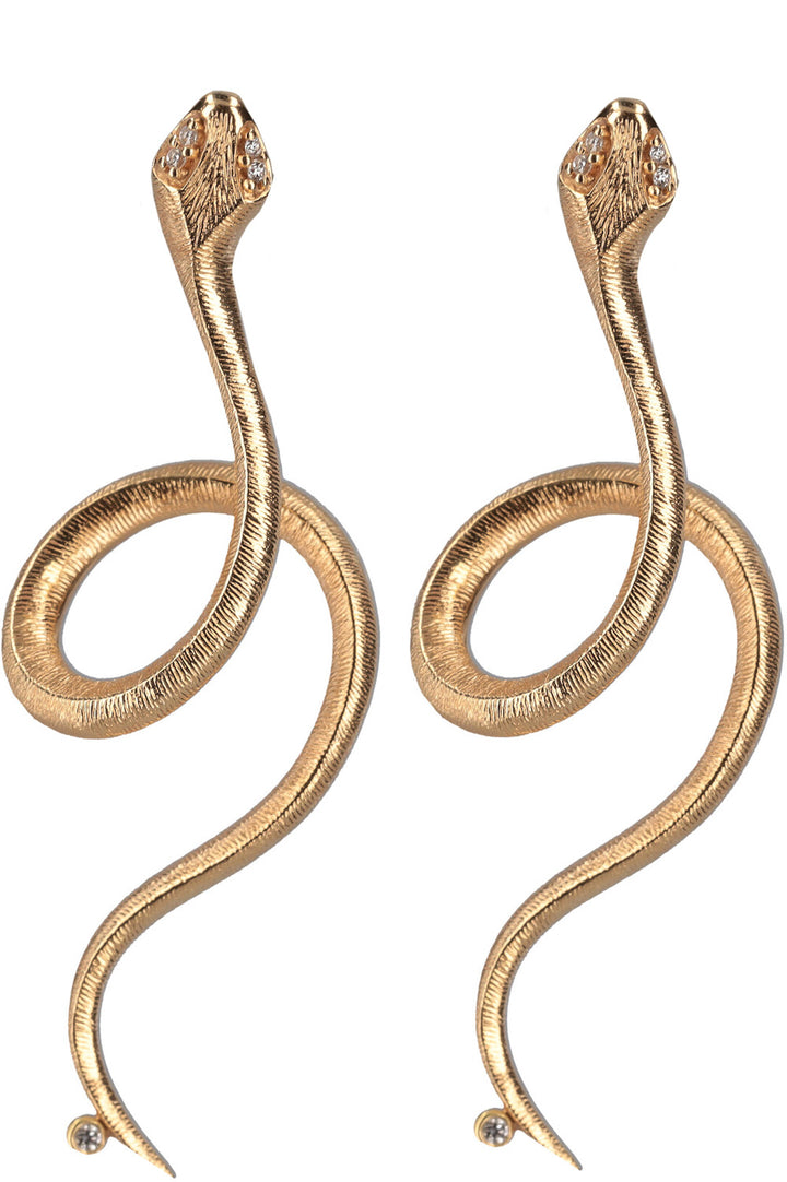 OLE LYNGGAARD Snakes Earrings 18k Yellow Gold Diamonds