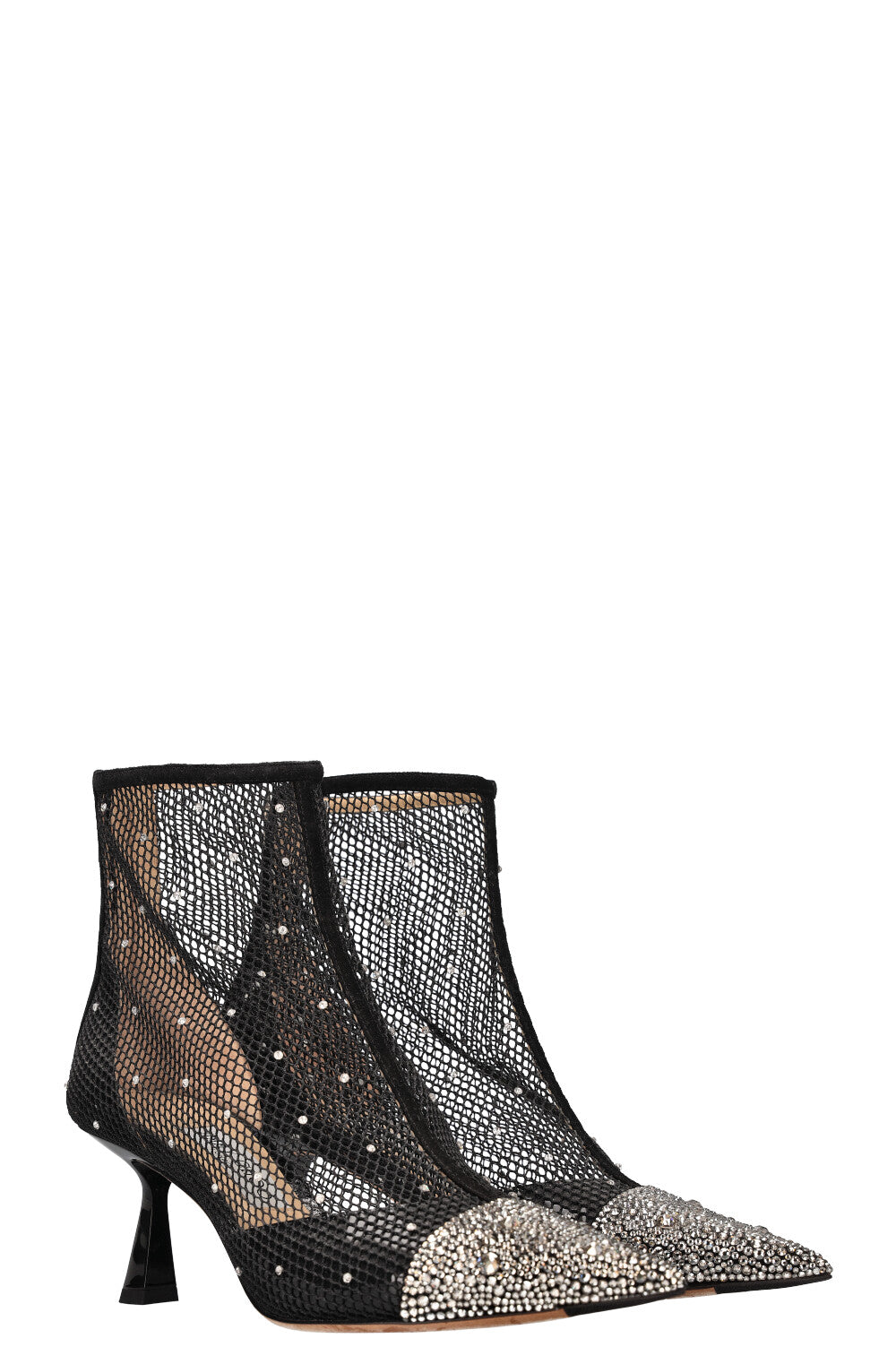 JIMMY CHOO Kix Ankle Boots Crystal & Net