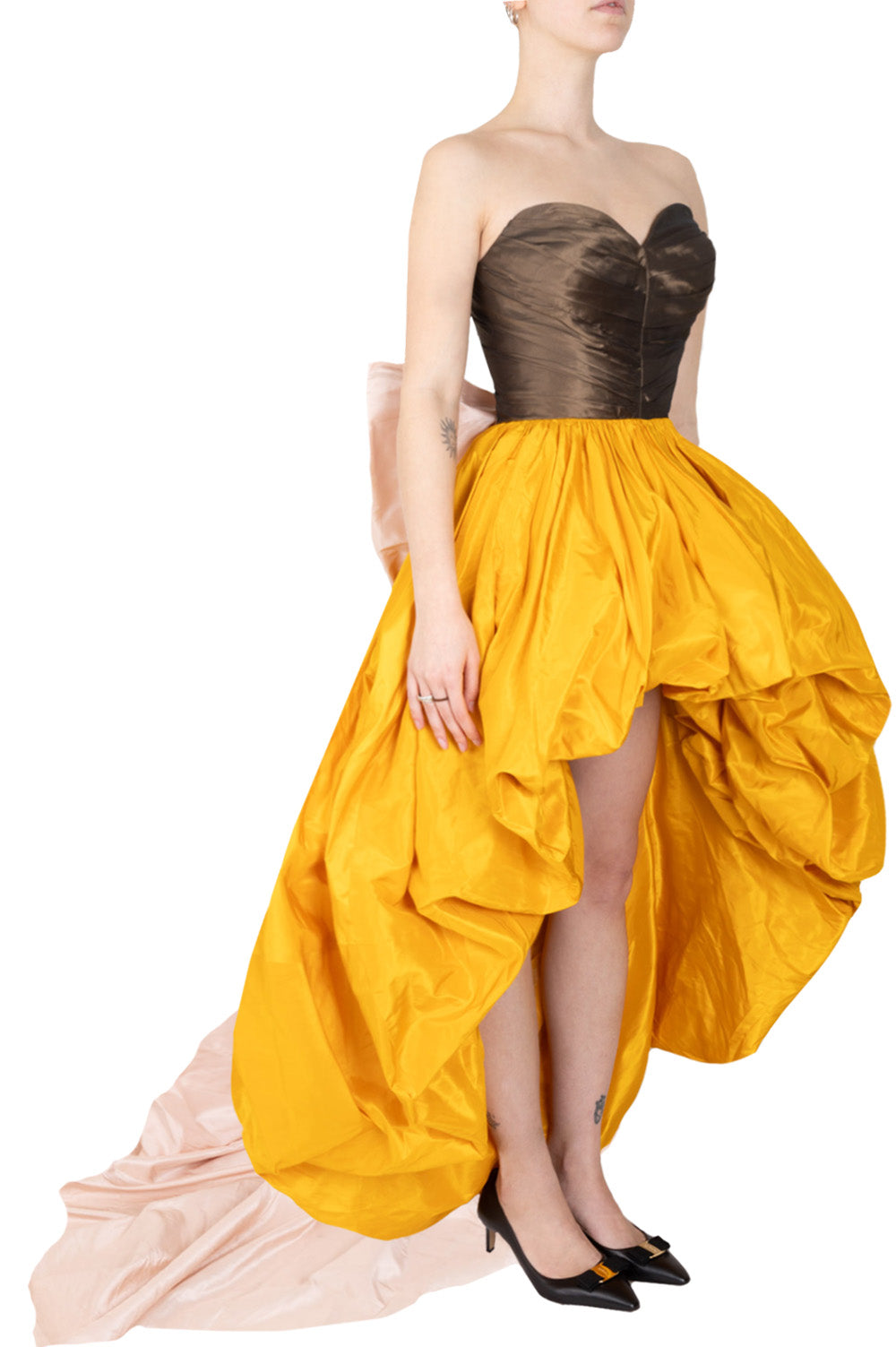 OSCAR DE LA RENTA Bow Embellished Evening Dress