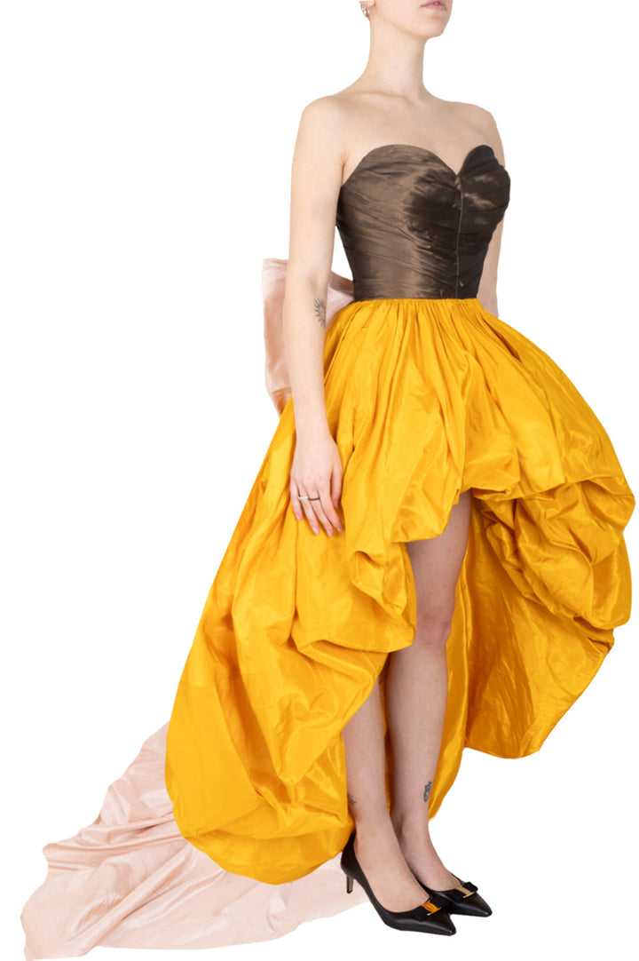 OSCAR DE LA RENTA Bow Embellished Evening Dress
