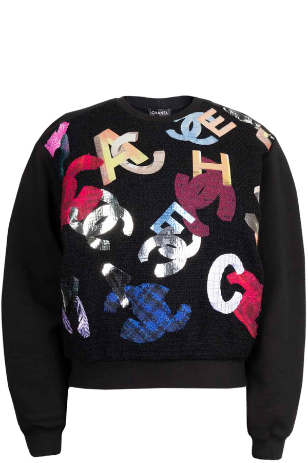 CHANEL CC Logo Haut 2022 Tweed Noir